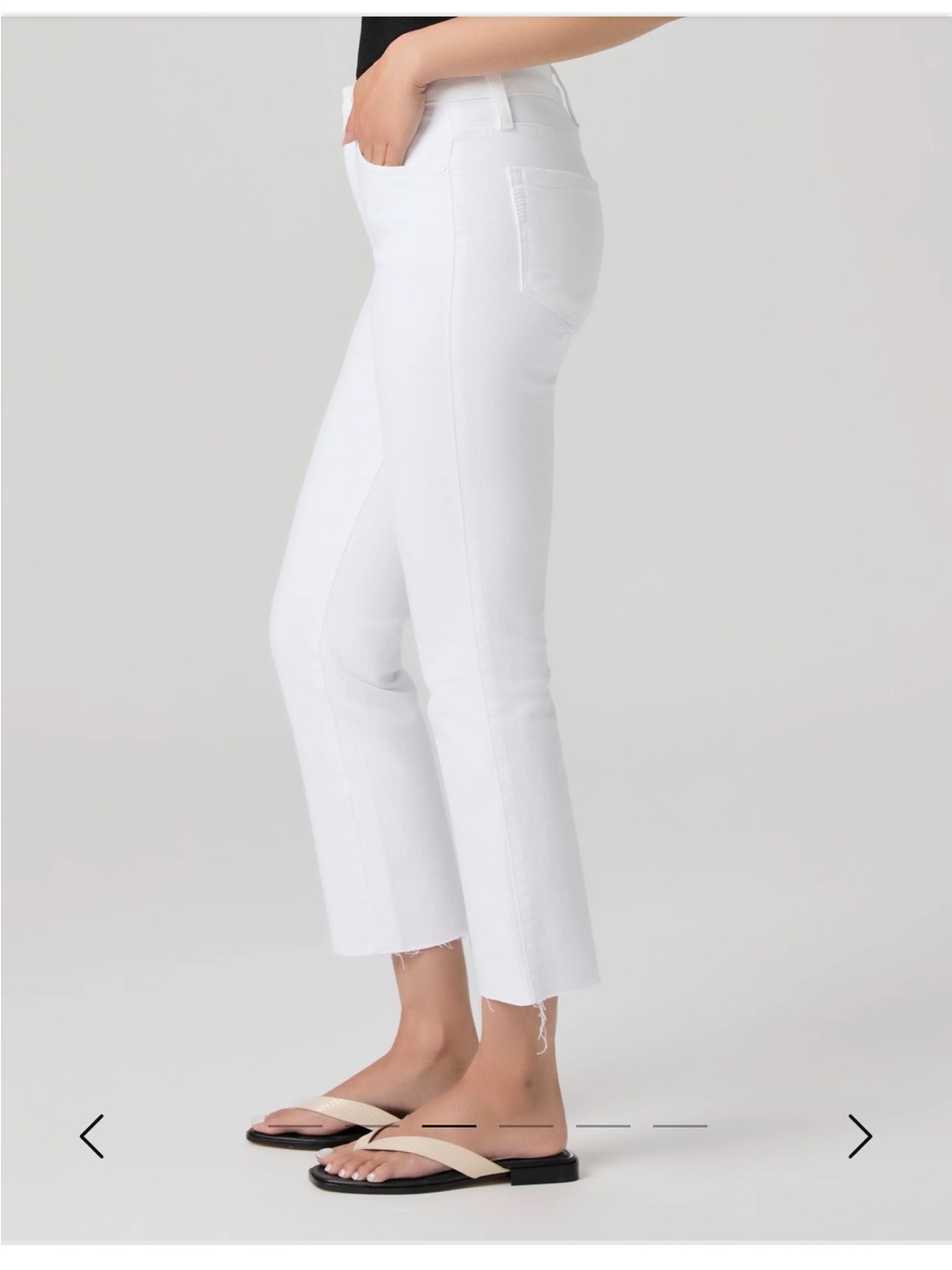 Paige Petite Cindy Crop White Jeans Sz 29 - Picture 3 of 13